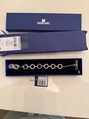 Swarovski Silver Crystal Circle Link Bracelet